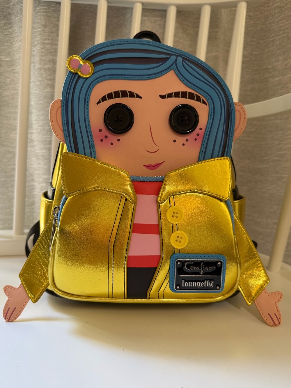 Loungefly Laika Coraline 15th Anniversary Cosplay Backpack with Blue Interior